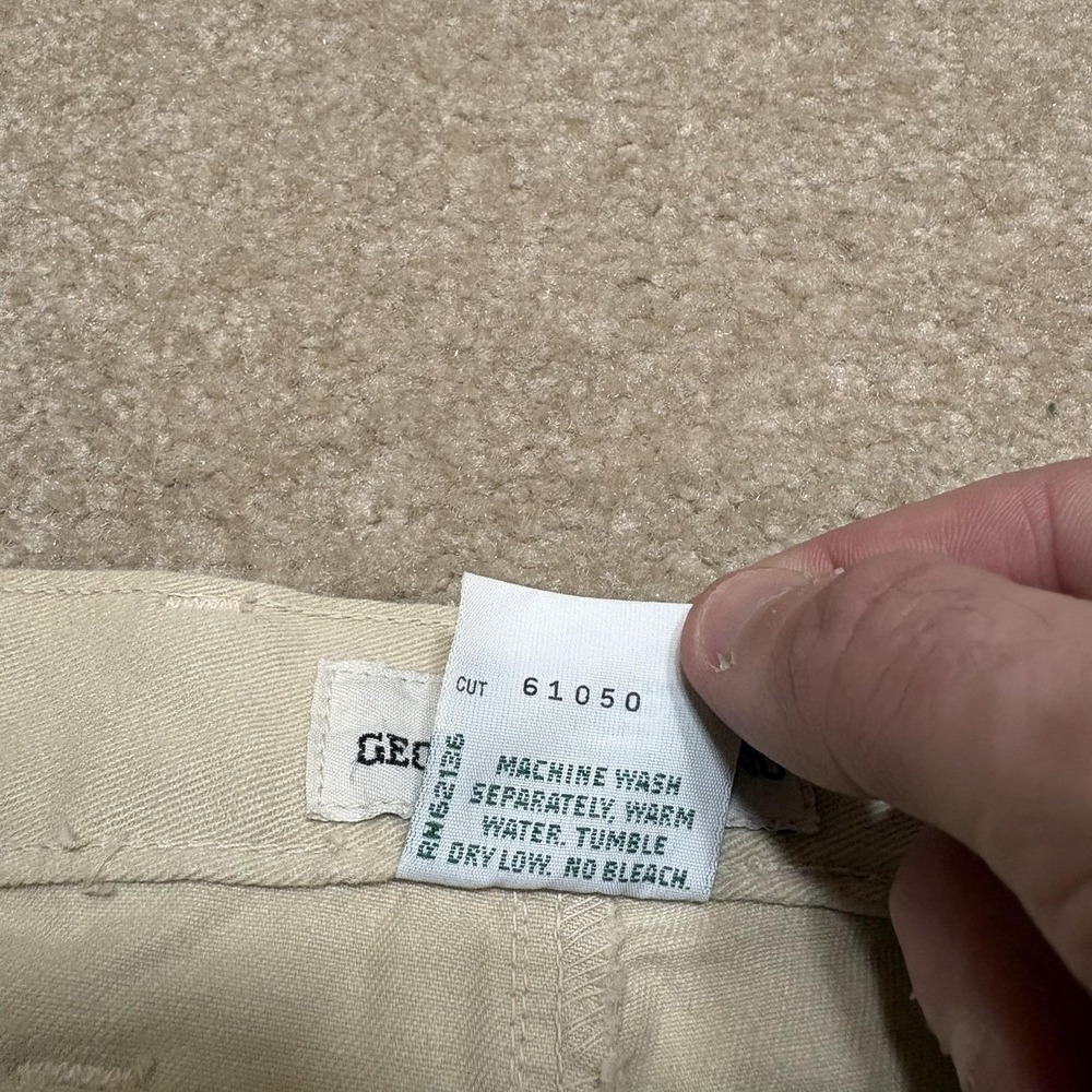 Vtg Guess Georges Marciano Pants Mens 32x32 Beige Pleated Chino USA Twill 80s - Picture 5 of 16